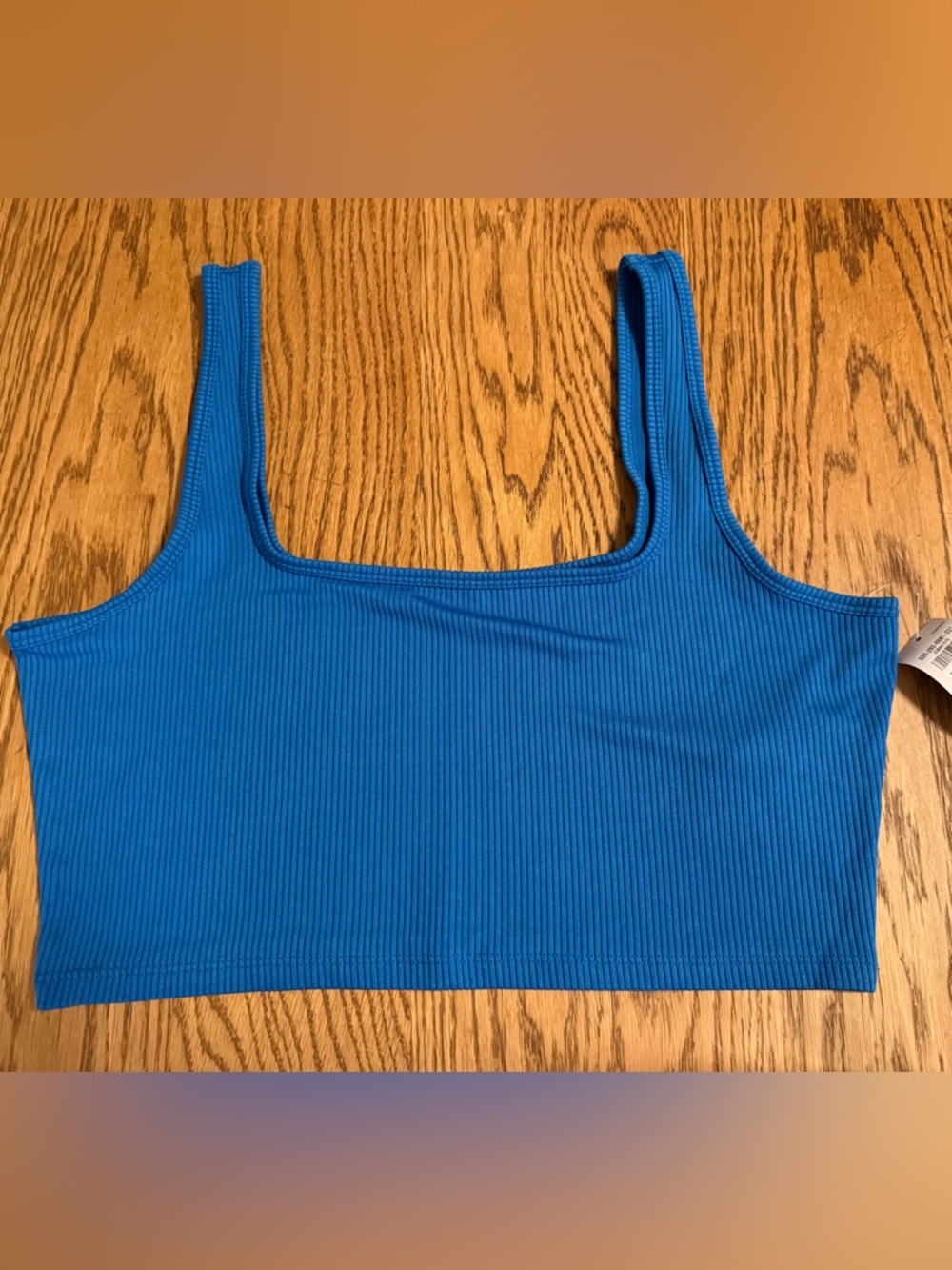 Hollister Ribbed Scoop Neck Crop Tank Blue XL Short NEW NWT
